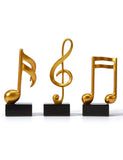 1 x RAW Customer Returns Amoy-Art 3pcs Decorative Sculptures Music Note Figures Piano Statue Modern Arts Living Room Art Polyresin Gift Gold 19cm - RRP €45.98