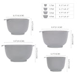 1 x RAW Customer Returns BoxedHome Gray Mixing Bowl Set Mixing Bowl Set Plastic Salad Bowl Non-Slip Stackable Serving Bowls for Kitchen 4-Piece Mixing Bowl Set - RRP €23.18