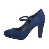 1 x RAW Customer Returns Elara Women s Pumps Strappy High Heels Vintage Chunkyrayan New BL692 Navy-41 - RRP €34.95