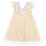 1 x Brand New AGQT Baby Girls Halloween Tulle Tutu Dress Sleeveless Butterfly Back Princess Dress Flower Girl Dresses Wedding Birthday Party Dress Christening Dress Apricot Size 18-24 Months - RRP €30.24