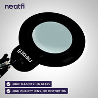 1 x RAW Customer Returns Neatfi XL Bifocals 1,600 Lumen Super LED Magnifier Lamp, 5 Diotter with 20 Diopters, Dimmable, 16W, 84 PCS SMD LEDs Non-CCT with Clamp, Black  - RRP €179.95