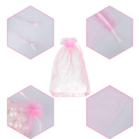 25 x Brand New jijAcraft Organza Gift Bags 13x18cm, 100PCS Organza Bags for Wedding Favors, Jewelry and Sweets Pink  - RRP €324.75