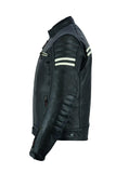 1 x Brand New JACKET4U Men s Motorcycle Leather Jacket, Black, Black, M - RRP €175.64