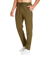 1 x RAW Customer Returns Tansozer jogging bottoms men s cotton training trousers men s sports trousers men s long fitness trousers men s zip pockets without cuffs army green 2XL - RRP €33.99