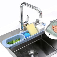 16 x Brand New SUNYEAP Kitchen Sink Organizer with Expandable Telescopic Holder and Sponge Tray Grey  - RRP €204.48