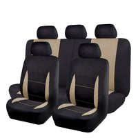 1 x RAW Customer Returns Flying Banner Fabric Car Seat Covers Complete Set Universal Set with Airbag Full Range, Beige and Black  - RRP €33.26