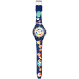 1 x RAW Customer Returns Alienwork Football Boys Learning Watch Children s Watch Boys Girls Navy Blue Silicone Strap Multicolored Children s Watch Waterproof 5 ATM Time Learning - RRP €24.98