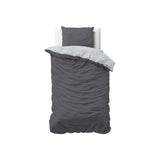 1 x RAW Customer Returns Sleeptime 100 cotton bed linen 140cm x 220cm grey anthracite - soft non-iron duvet covers with snap fasteners - bed linen set with 1 pillowcase 60cm x 70cm - RRP €26.0