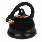 1 x RAW Customer Returns Strong Black Induction Gas Kettle 3 L Whistling Kettle Stainless Steel Tea Kettle with Plastic Handle Electric Stove Ceramic Stove for Tea Coffee Large Golden MATT - RRP €29.89