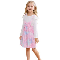 1 x Brand New Refein Toddler Baby Girls Dress Unicorn Star Princess Dress Cotton Ruffle Long Sleeve Bow Party Festive Dress Spring Autumn Clothing Size 90-120 - RRP €27.6