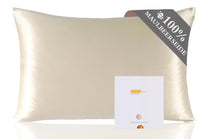 1 x RAW Customer Returns ZIMASILK 100 silk pillowcase for hair and skin. Double-sided 19 momme pure mulberry silk pillowcase with zipper, 1 piece. 40 x 60 cm, beige  - RRP €26.56