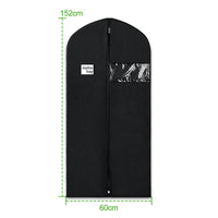 1 x RAW Customer Returns KEEGH 152cm Garment Bag 10-piece set Garment Bag for Storage, Closet with Zipper with Garment Bags and Blazer with Folding Eyelets Dress, Black - RRP €38.3