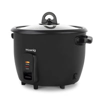 1 x RAW Customer Returns H.Koenig rice cooker ORYZA8, non-stick and dishwasher-safe bowl, 1.8L, keep warm function, automatic switch-off, BPA-free, transparent lid, rice spoon measuring cup, 700W - RRP €36.25