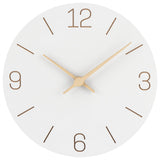 1 x RAW Customer Returns Warminn MDF Wooden Wall Clock No Ticking Noise Silent Modern 30cm Quartz Large Battery Operated Wall Clock Easy to Read for Room Home Kitchen Bedroom Office School White  - RRP €23.39