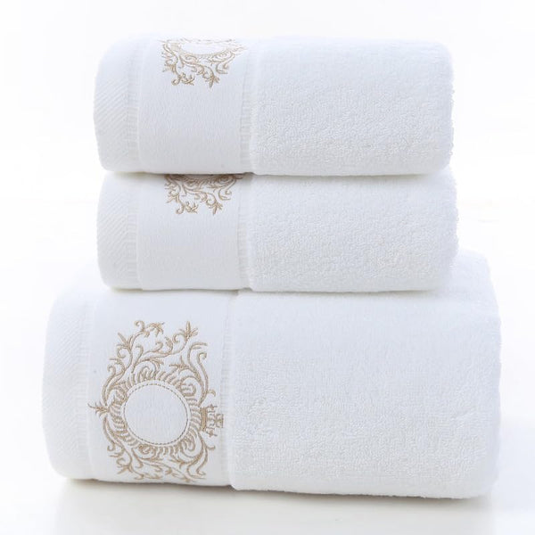 1 x RAW Customer Returns BRUMELIA 3-piece Bath Towel Set - 100 Egyptian Cotton Towels - Bath Towels - Spa Towels - Shower Towel White  - RRP €34.33