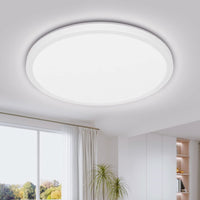 1 x RAW Customer Returns zemty ceiling lamp LED ceiling light flat round - diameter 29.5 cm 28 W 6000 K 3100 LM natural white modern bathroom lamp kitchen lamp, bathroom lamp ceiling for bathroom hallway bedroom children s room basement  - RRP €24.99