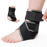 1 x RAW Customer Returns NEWGO ankle brace, adjustable foot brace, ankle support with stabilizers on both sides for ankles, women and men black  - RRP €18.99