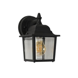 1 x RAW Customer Returns Comely Outdoor Wall Lantern, Waterproof Wall Light, Front Door Outdoor Wall Light with Clear Glass Shade, E27 Socket Porch Lights for Entrance, Black, 22x12cm without bulb  - RRP €30.14