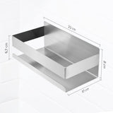 1 x RAW Customer Returns Joejis 2pcs Stainless Steel Shower Shelf for Shampoo and Soap Dish - No-Touch Bathroom Shelf - Sturdy Wall Adhesive for Bathroom Items - RRP €28.19