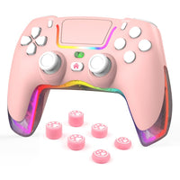 1 x RAW Customer Returns RALAN Pink Wireless Controller compatible with PS4 Pro Slim for PS4 Dualshock 4 Gamepad with Adjustable LED Lighting, 3.5mm Audio Jack and Touchpad - RRP €25.75