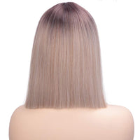 1 x RAW Customer Returns 36cm 14 Wig Blonde and Brown Long Straight Ombre Wigs for Women, Dark Root Middle Part Full Natural Party Costume Wig Women 041F - RRP €20.16