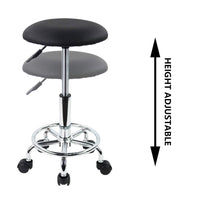 1 x RAW Customer Returns KKTONER Height Adjustable Swivel Stool with Wheels Black - RRP €34.96