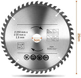 1 x RAW Customer Returns Circular saw blade 250x30 48 60 teeth carbide teeth saw blade for general purposes and for cross cutting natural wood hardwood softwood - RRP €29.59