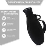 2 x Brand New Cyeehxin Portable Protective Case for Sodastream Crystal Glass Bottles Glass Carafe - Black Bottle Protection Cover Made of Neoprene Non-Slip Collision Avoidance - Zipper, Carabiner, Handle - RRP €20.14