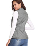 1 x RAW Customer Returns fuinloth women s vest with stand-up collar, quilted vest, lightweight, sleeveless jacket with zipper, pockets, grey M - RRP €35.99