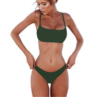 1 x RAW Customer Returns meioro Bikini Sets for Women Push Up Thong with Low Waist Swimsuit Bikini Set Swimwear Beachwear S, Green  - RRP €25.99