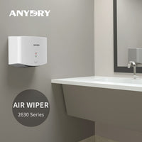 1 x RAW Customer Returns anydry 2630S Compact Hand Dryer, Automatic Electric Hand Dryer for Wall Mounting, For Commercial or Private Use, Hand Dryer for Toilets. 1400-1650W. White  - RRP €113.0