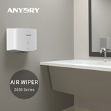 1 x RAW Customer Returns anydry 2630S Compact Hand Dryer, Automatic Electric Hand Dryer for Wall Mounting, For Commercial or Private Use, Hand Dryer for Toilets. 1400-1650W. White  - RRP €113.0