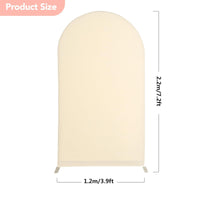 1 x RAW Customer Returns Chiara Wedding Arch Cover Round Stretchy Spandex Arched Backdrop Wall Stand Cover for Wedding Birthday Party Banquet Decoration Beige, 220x120cm  - RRP €33.99