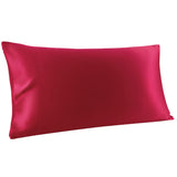 1 x Brand New PiccoCasa silk pillowcase 19 Momme silk pillowcase made of 100 pure mulberry silk pillowcase with hotel closure hair and skin care silk cover, 1 piece wine red 40 80cm - RRP €36.89