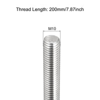 1 x RAW Customer Returns sourcing map 4pcs. Fully threaded rod M10 x 200mm 1.5mm thread pitch stainless steel 304 right hand thread rods rod bolt - RRP €18.14