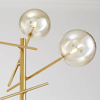 1 x RAW Customer Returns Dellemade Crystal Ball Floor Lamp, Metal Chrome Finished Floor Lamp, Silver Gold  - RRP €50.75