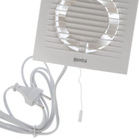 1 x RAW Customer Returns EUROPLAST 125mm wall fan exhaust air cable switch fan kitchen toilet bathroom with plug, color - white - RRP €30.39