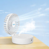 1 x RAW Customer Returns Handheld fan, portable mini fan with cool mist and rechargeable battery, foldable small pocket fan, 7 color night lights, USB fan 3 speeds for travel, office white  - RRP €21.17