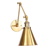 1 x RAW Customer Returns Tiamu Industrial Wall Light Brass Cone Shade Wall Lamp with Adjustable Arm Wall Lamp Hallway Lamp Wall Decoration, Vintage Iron Lamp for Home, Restaurant, Cafe, Bar, Hallway - RRP €36.29