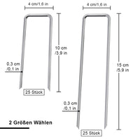 1 x RAW Customer Returns Ground anchor, 25 U-shaped nail for fixing artificial turf, nets, fabrics, tents, water pipes, 3X40X100 mm - RRP €8.23