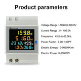 1 x RAW Customer Returns KETOTEK electricity meter DIN rail 1 phase, digital single-phase energy meter DIN rail AC40-300V 100A, alternating current meter KWh meter, ammeter voltmeter type CT - RRP €30.99