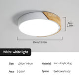 1 x RAW Customer Returns Riserva ceiling lamp LED 24W, ceiling light wooden round white, ceiling lighting 6000K suitable for bathroom, bedroom, kitchen, living room, dining room, study 30cm  - RRP €29.72