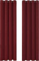 1 x RAW Customer Returns Deconovo Blackout Curtains Thermal Curtains Curtains with Eyelets Window Decoration Curtains, 245 x 140 cm Height x Width , Red, Set of 2 - RRP €39.41