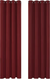 1 x RAW Customer Returns Deconovo Blackout Curtains Thermal Curtains Curtains with Eyelets Window Decoration Curtains, 245 x 140 cm Height x Width , Red, Set of 2 - RRP €39.41