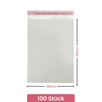 2 x RAW Customer Returns Netuno 100 transparent self-adhesive bags 13.5 x 18.5 cm 3 cm flap transparent self-adhesive cellophane bags for clothing bags - RRP €17.48