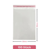 2 x RAW Customer Returns Netuno 100 transparent self-adhesive bags 13.5 x 18.5 cm 3 cm flap transparent self-adhesive cellophane bags for clothing bags - RRP €17.48