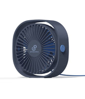 1 x RAW Customer Returns Snowpea USB Desk Fan, Small Powerful, Portable Quiet Mini Personal Fan, 3 Speeds, 360 Adjustment for Home, Office, Indoor, Outdoor - Blue - RRP €8.18