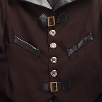 1 x RAW Customer Returns BLESSUME Gothic Coat Men s Tailcoat Halloween Cosplay Costume XL, Brown  - RRP €39.99