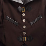 1 x RAW Customer Returns BLESSUME Gothic Coat Men s Tailcoat Halloween Cosplay Costume XL, Brown  - RRP €39.99