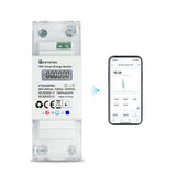 1 x RAW Customer Returns KETOTEK Smart Electricity Meter DIN Rail 1 Phase Bidirectional, Digital Energy Meter WLAN 5 65 A 90-250V, Bidirectional Meter 1 Phase, KWH Meter WLAN Remote Control by App - RRP €64.99